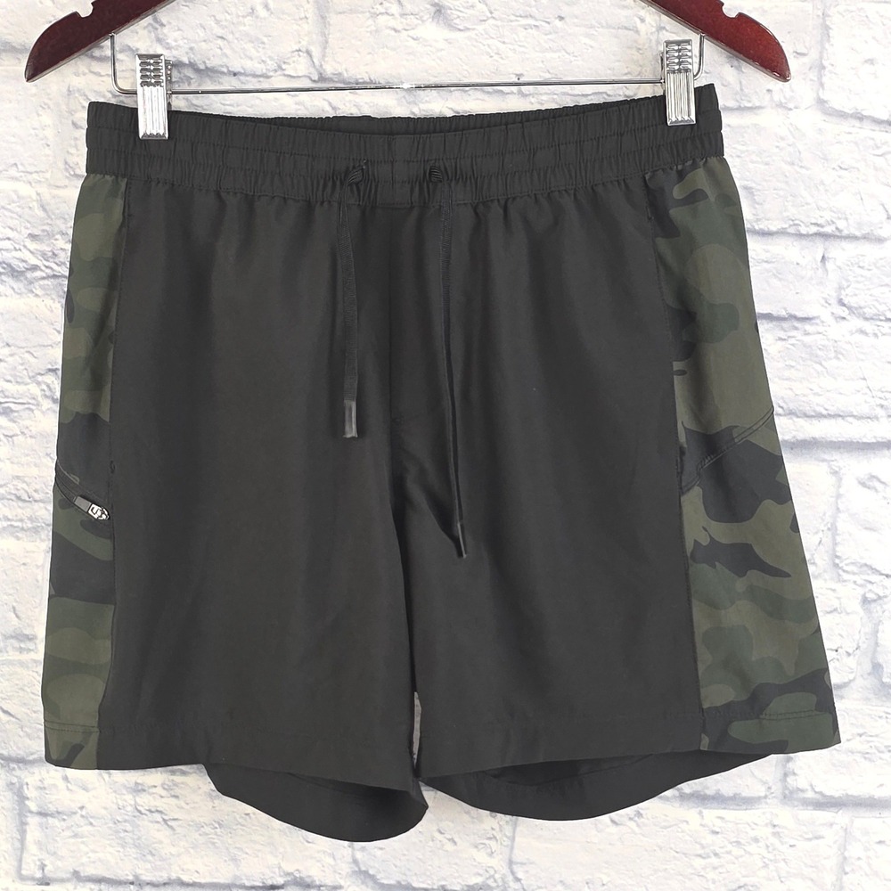 Bearbottom‎ Men Volley Shorts Black Green Camo 5.5 Inch Inseam Size Medium